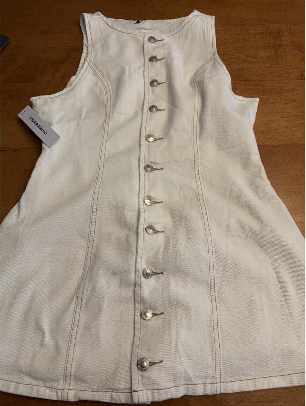 Princess Polly White Button-Front Denim Dress - New Without Tags, Size US 10 - Picture 2 of 8